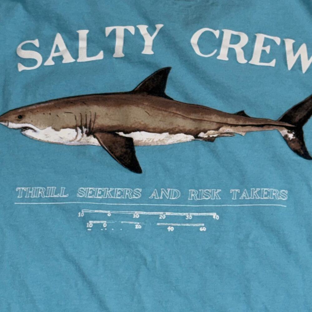 Salty Crew Amadeo Bachar Blue “Bruce” Shark Graphic Tee Thrill Seekers Men’s XXL
